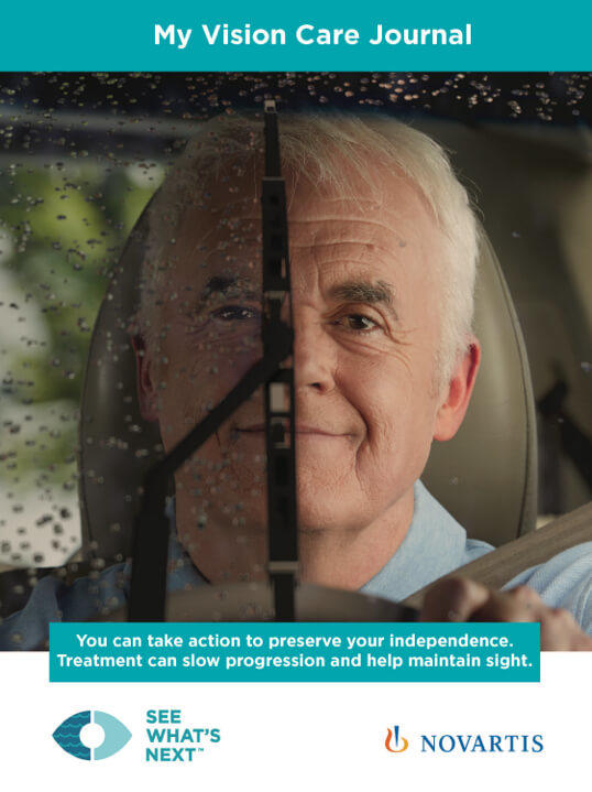 Cover of Vision Care Journal including man driving car